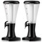 Black 3L Beverage Dispenser Set of 2 with Removable Ice Tube and LED Lights